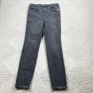 We The Free Skinny Jeans Women's 31 Washed Black Raw Hem Grunge Edgy Indie Boho